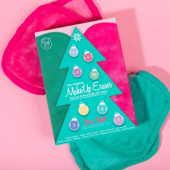 🛍 Original Sephora Makeup Eraser 2 pc set bundle pink & green cloths - Picture 2 of 5